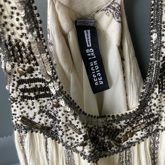 Cream Beaded Dress with Sequin Details - Picture 1 of 2